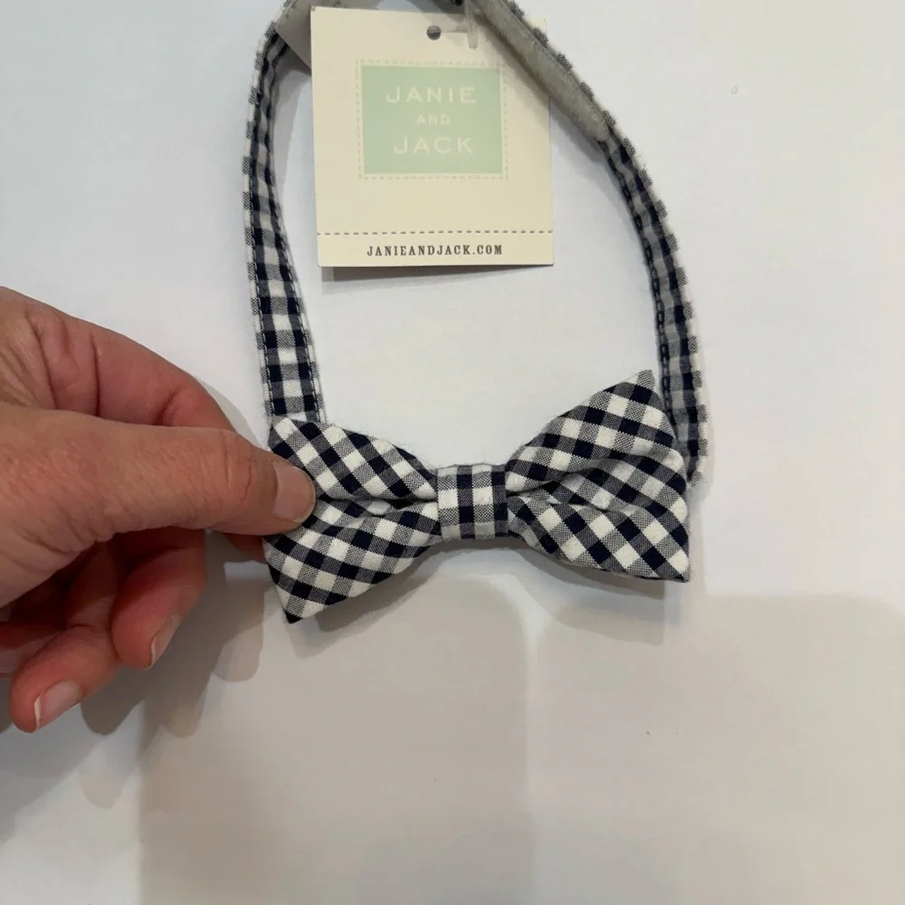 Janie and Jack Black and White Checkered Bow Tie
